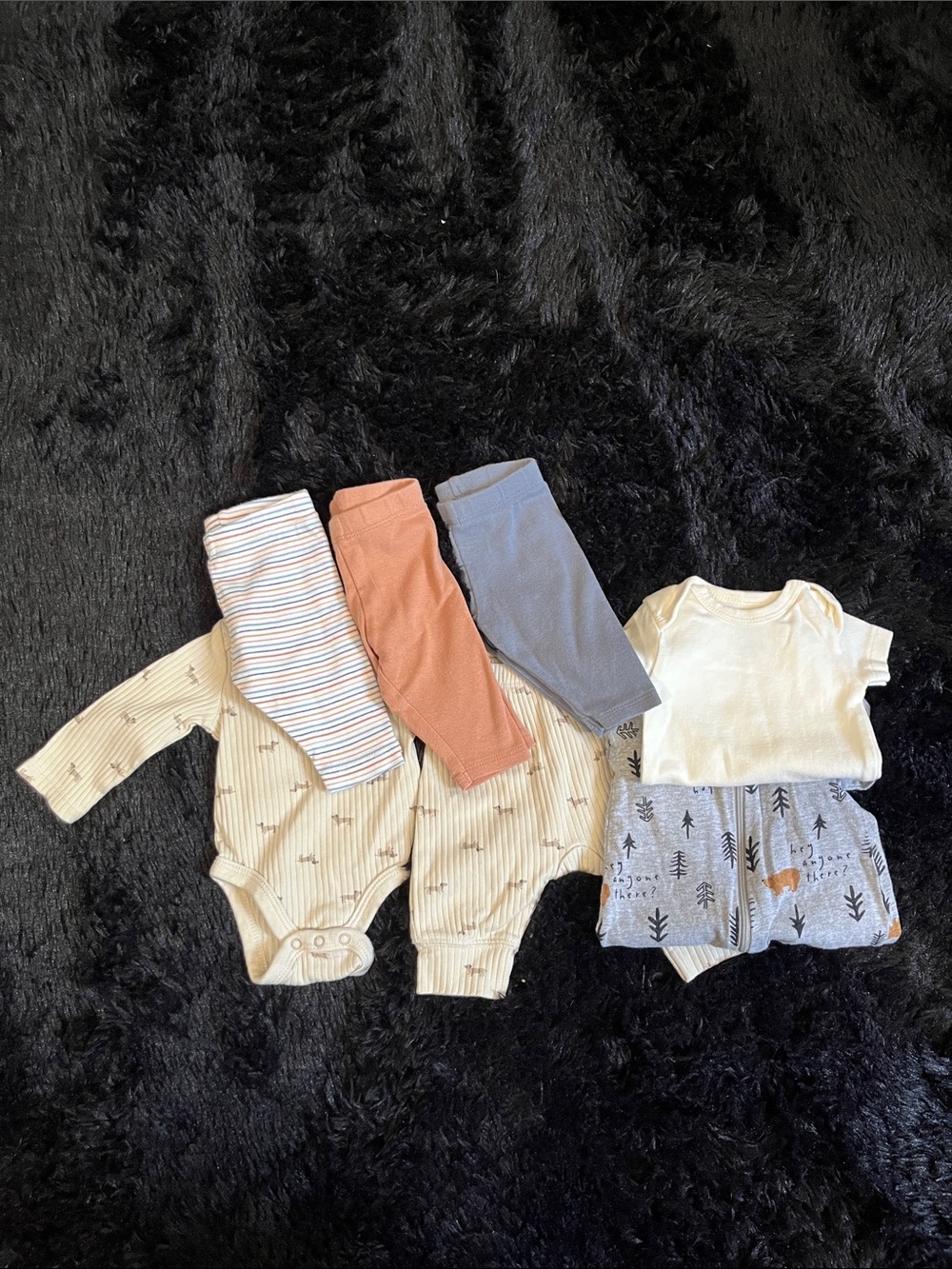 COTTON Newborn Boy Neutral TAN BEAR 7 Piece Bundle.Live Show Listing. $10 starts